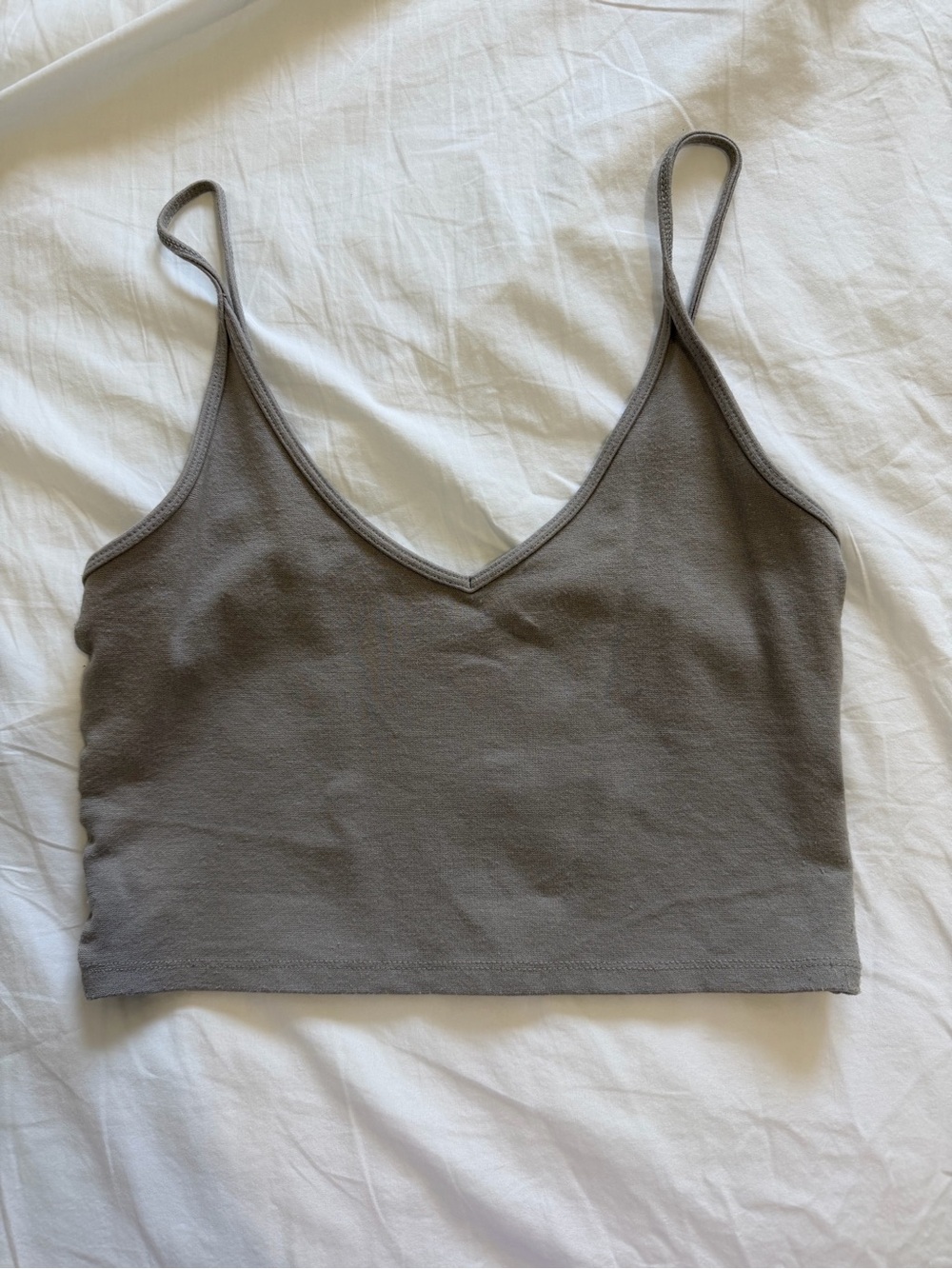 Sunday Best Stone Gray V‑Neck Cropped Camisole